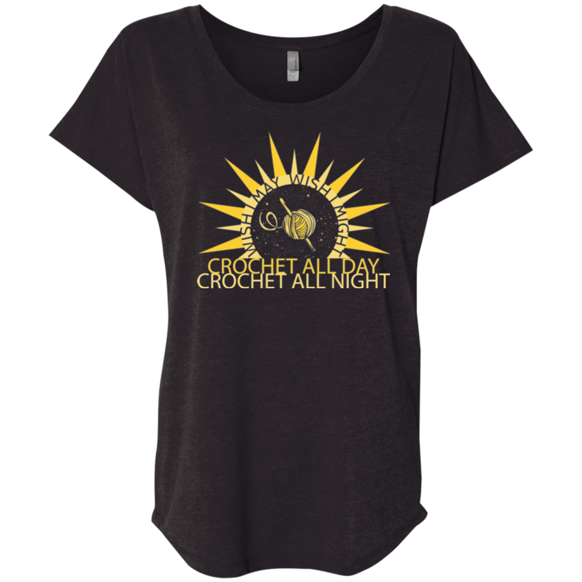 Wish I May Crochet Ladies Triblend Dolman Sleeve