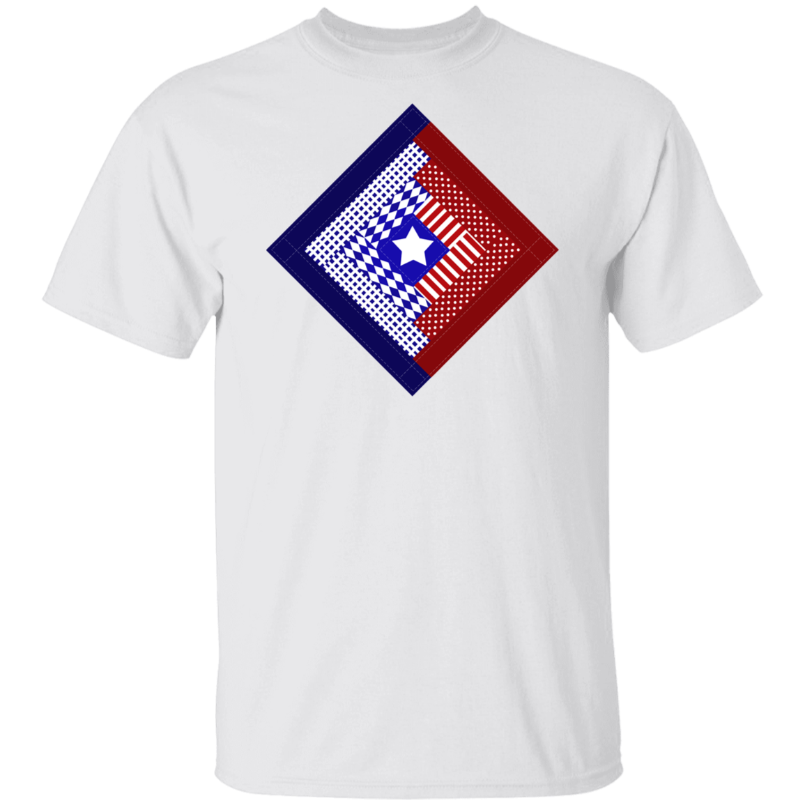 Patriotic Log Cabin Square T-Shirt