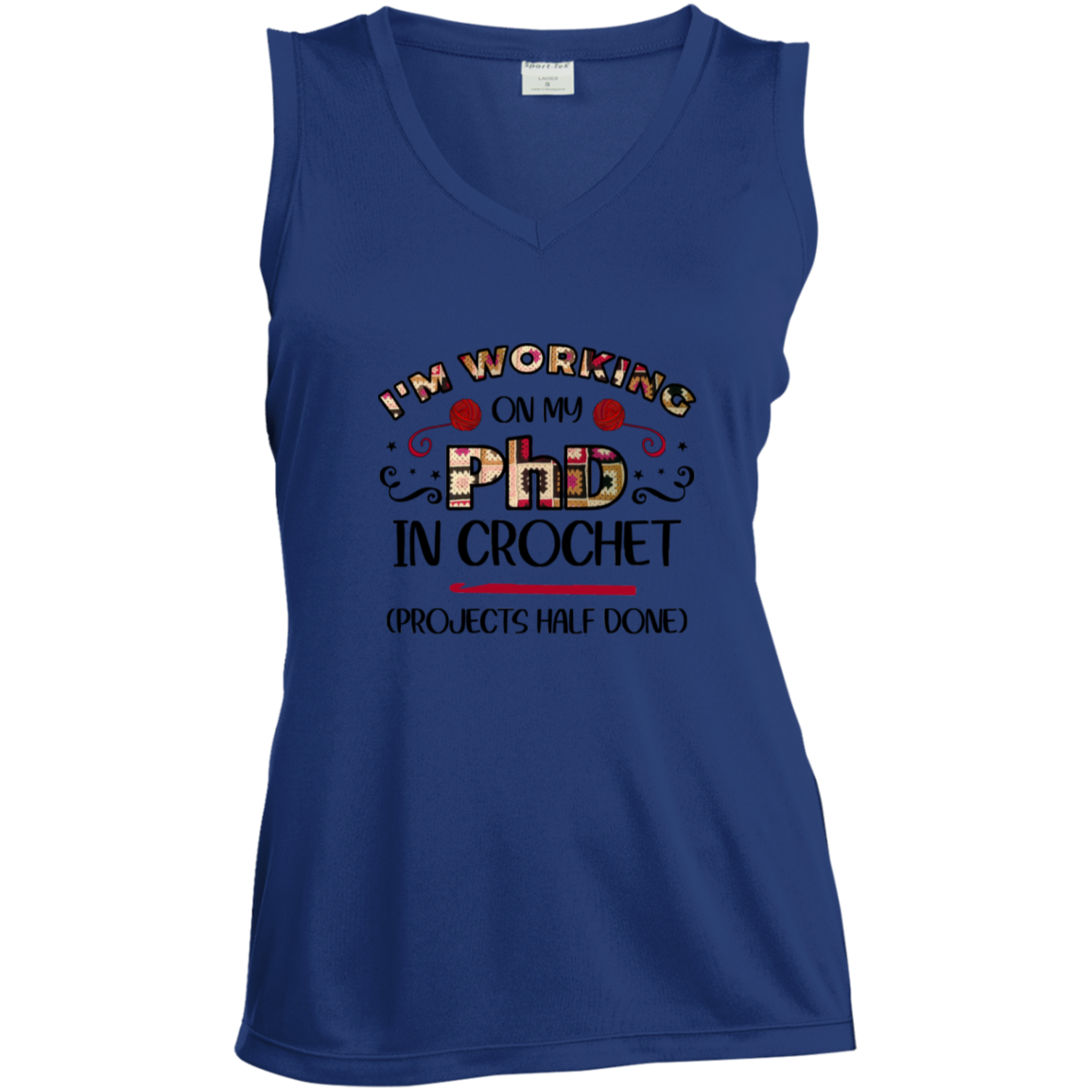 PhD in Crochet Ladies' Sleeveless Moisture Absorbing V-Neck