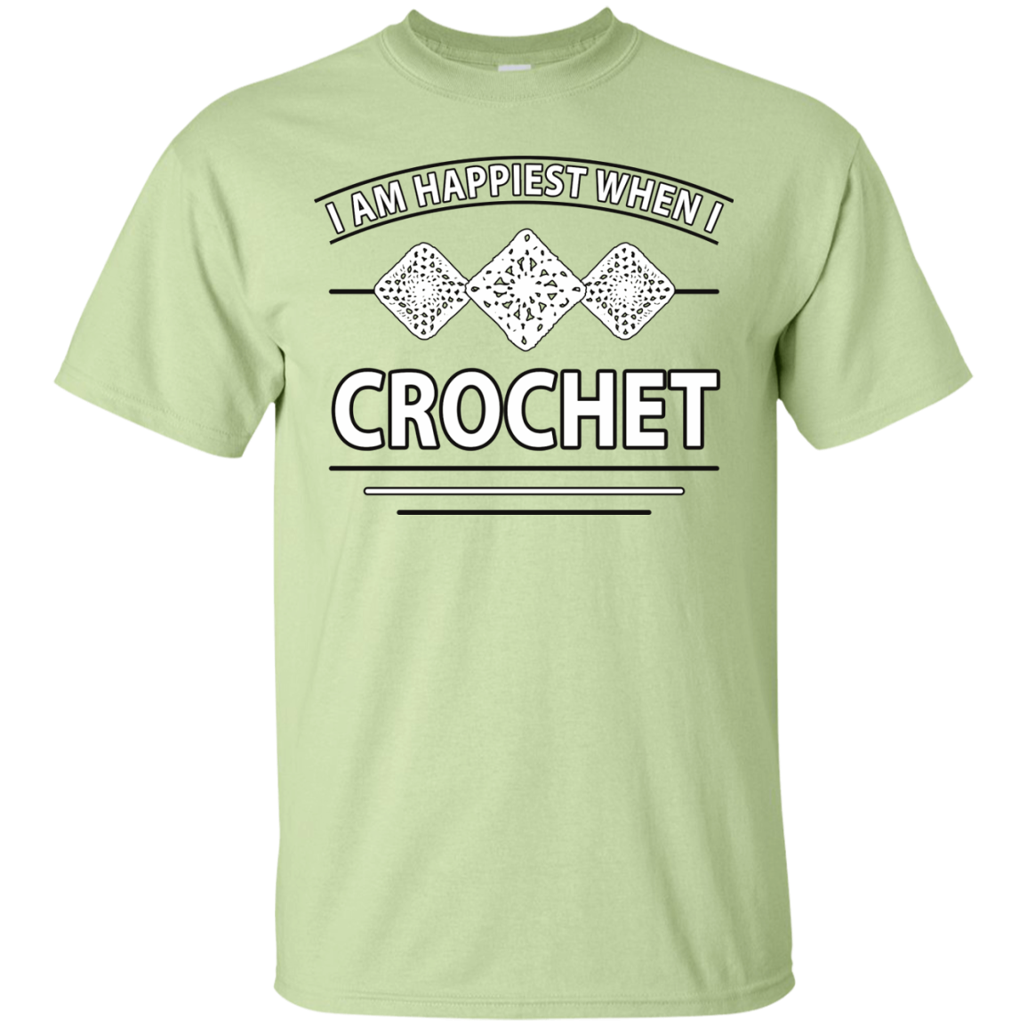I Am Happiest When I Crochet Custom Ultra Cotton T-Shirt - Crafter4Life - 5