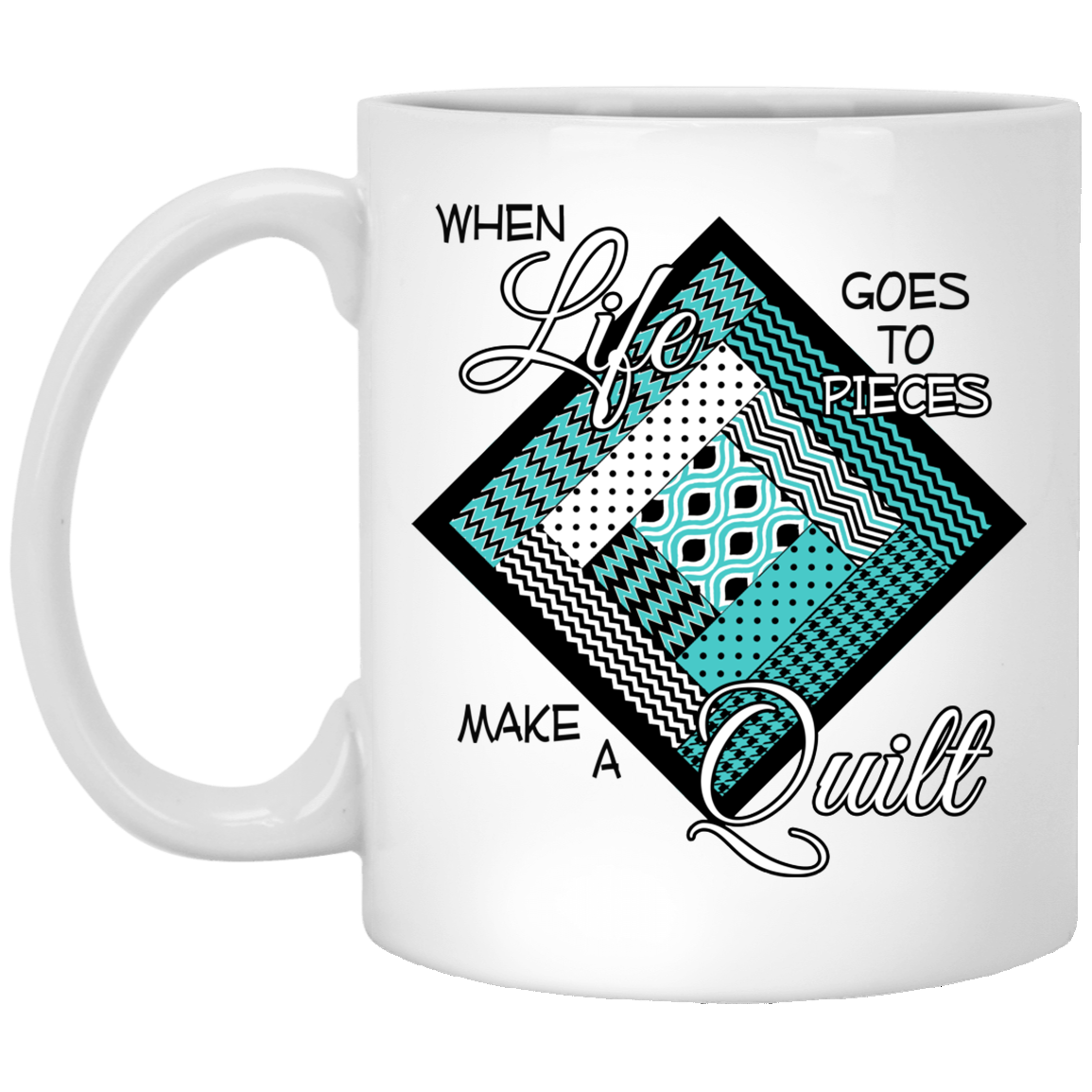 Make a Quilt (Turquoise) Mugs