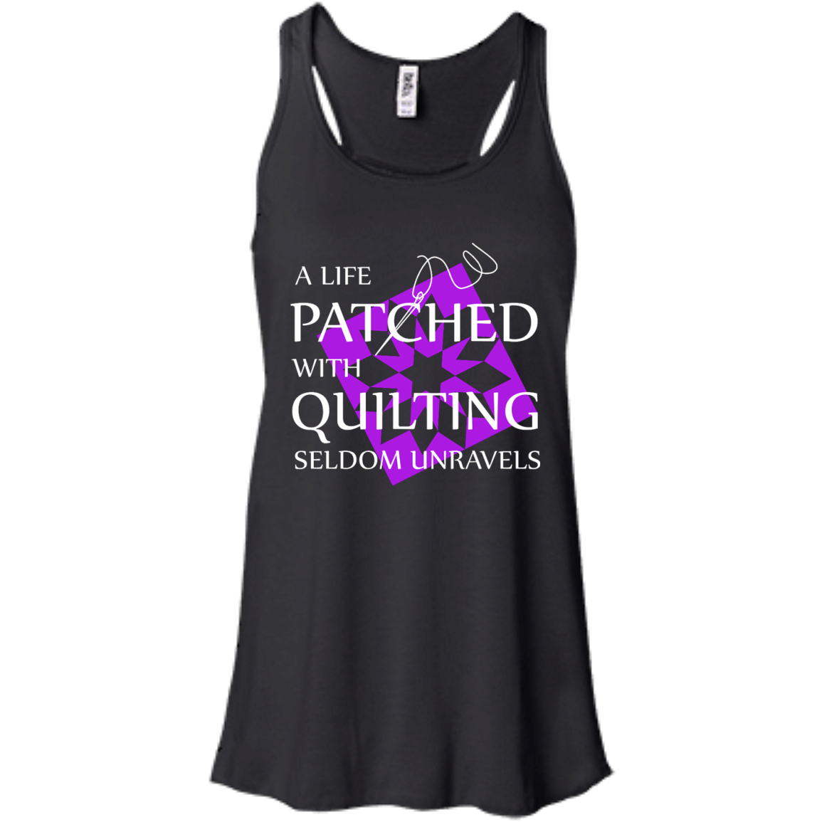 Quilting Seldom Unravels Flowy Racerback Tank