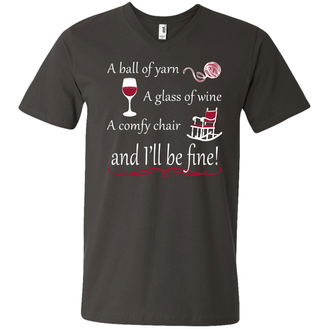 A Ball of Yarn a Glass of Wine Men's and Unisex T-Shirts - Crafter4Life - 11