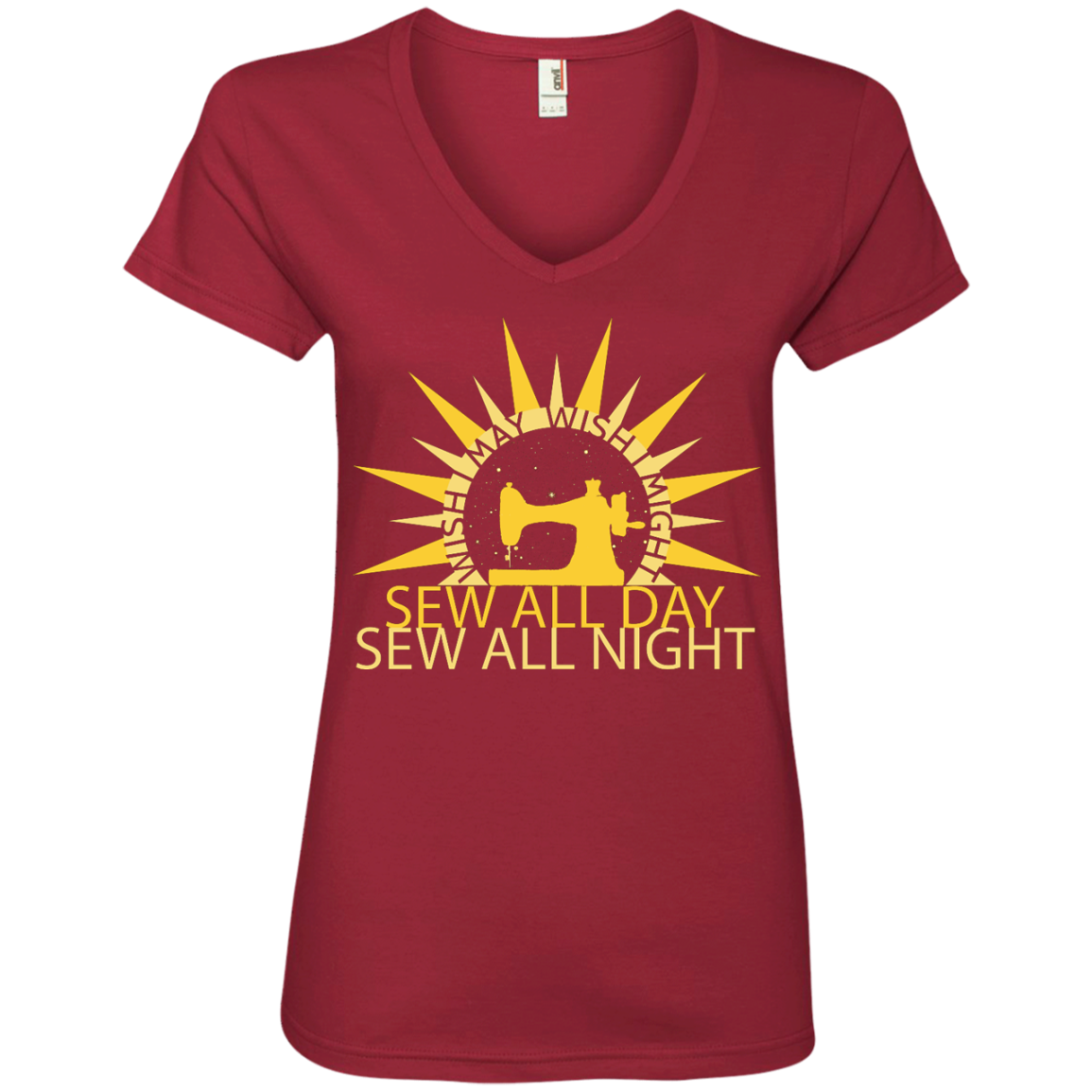 Wish I May Sew Ladies V-Neck Tee