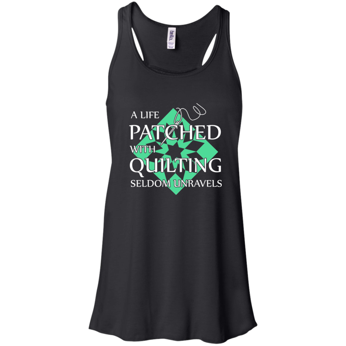 Quilting Seldom Unravels Flowy Racerback Tank