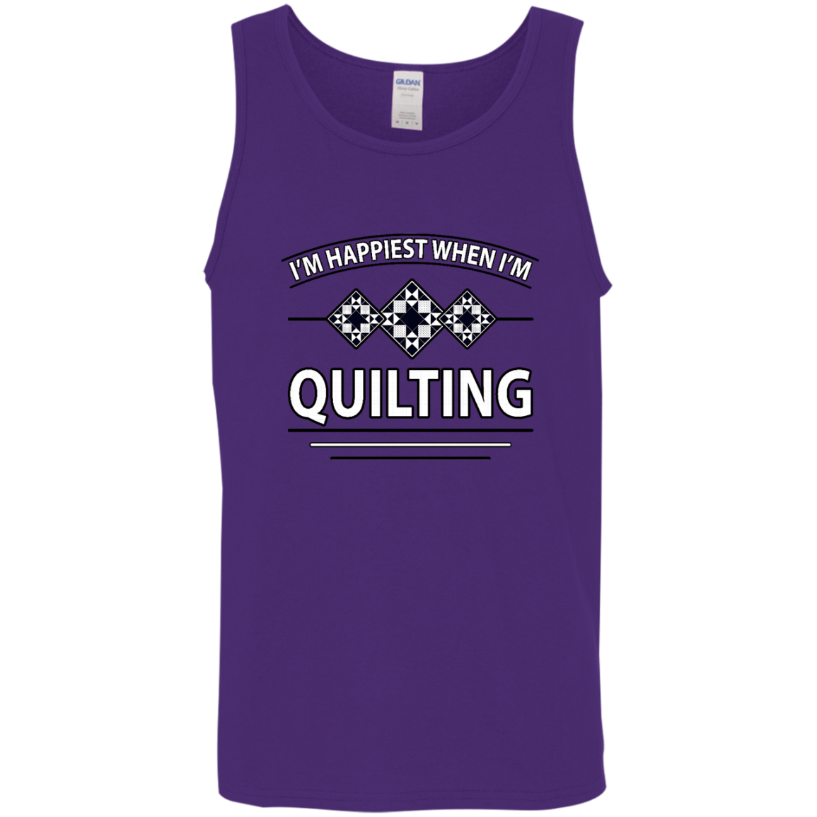 I'm Happiest When I'm Quilting Cotton Tank Top