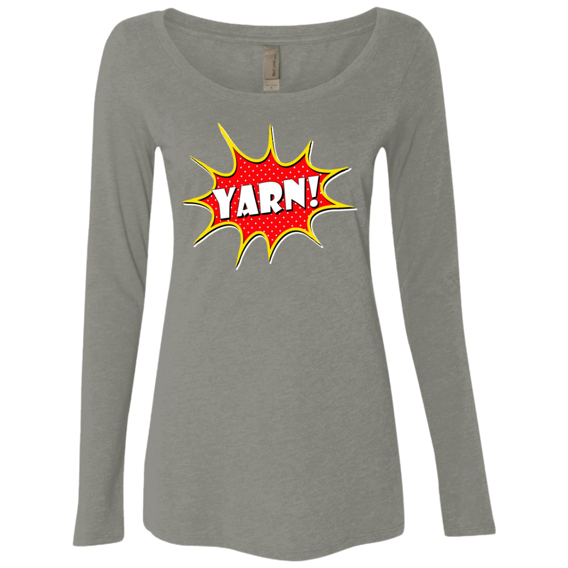 Yarn! Comic Starburst Ladies Triblend LS Scoop