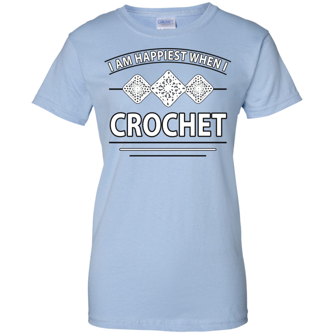 I Am Happiest When I Crochet Ladies Custom 100% Cotton T-Shirt - Crafter4Life - 4