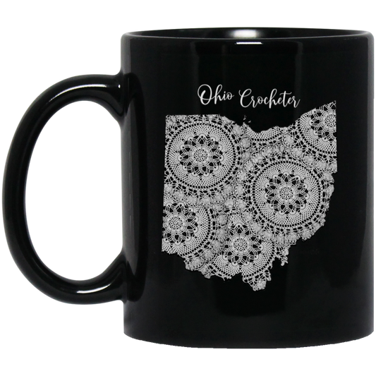 Ohio Crocheter Black Mugs