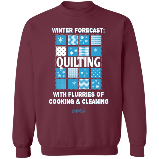 Winter Forecast Quilting Flurries Crewneck Pullover Sweatshirt