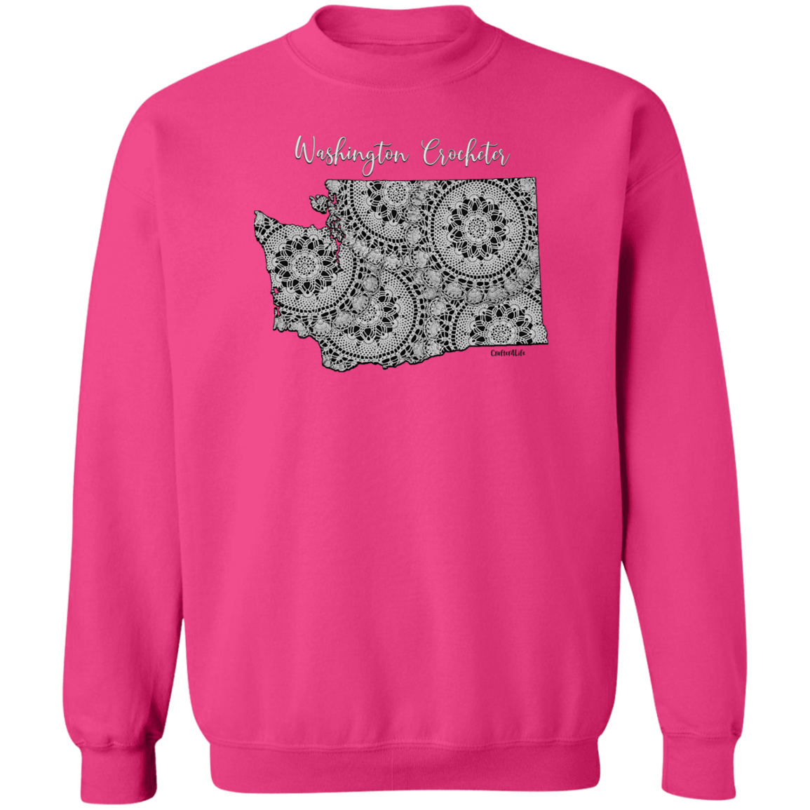 Washington Crocheter Crewneck Pullover Sweatshirt