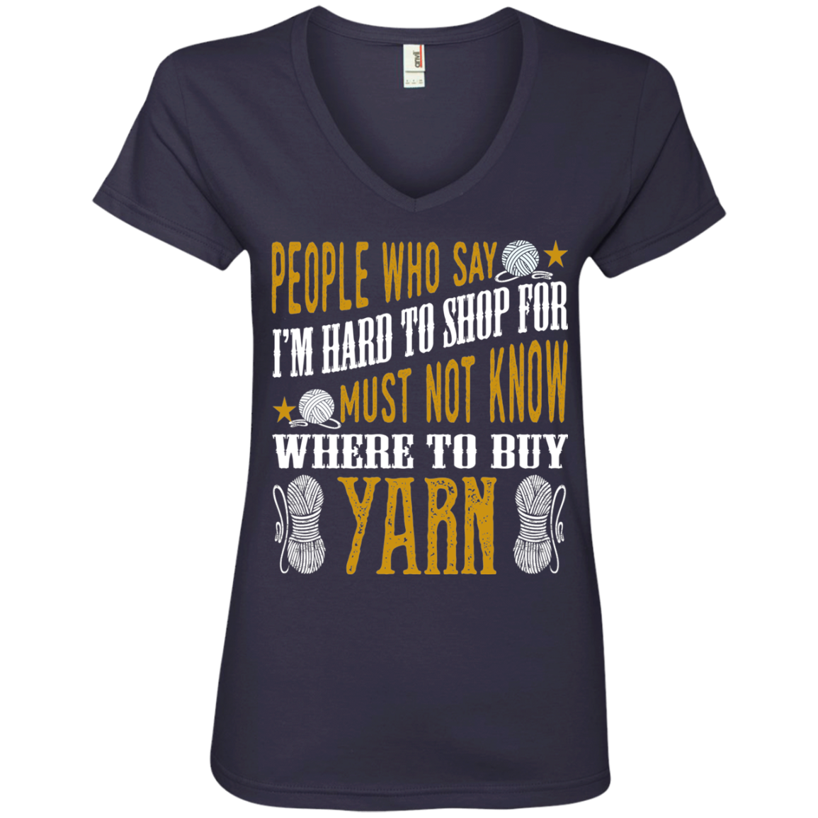 Where to Buy Yarn Ladies V-Neck T-Shirt