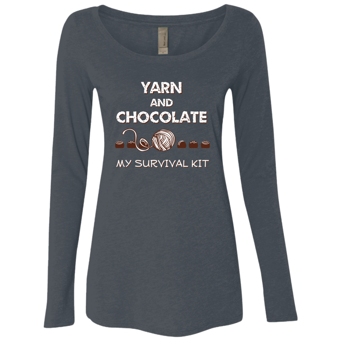 Yarn and Chocolate Ladies Long Sleeve Shirts