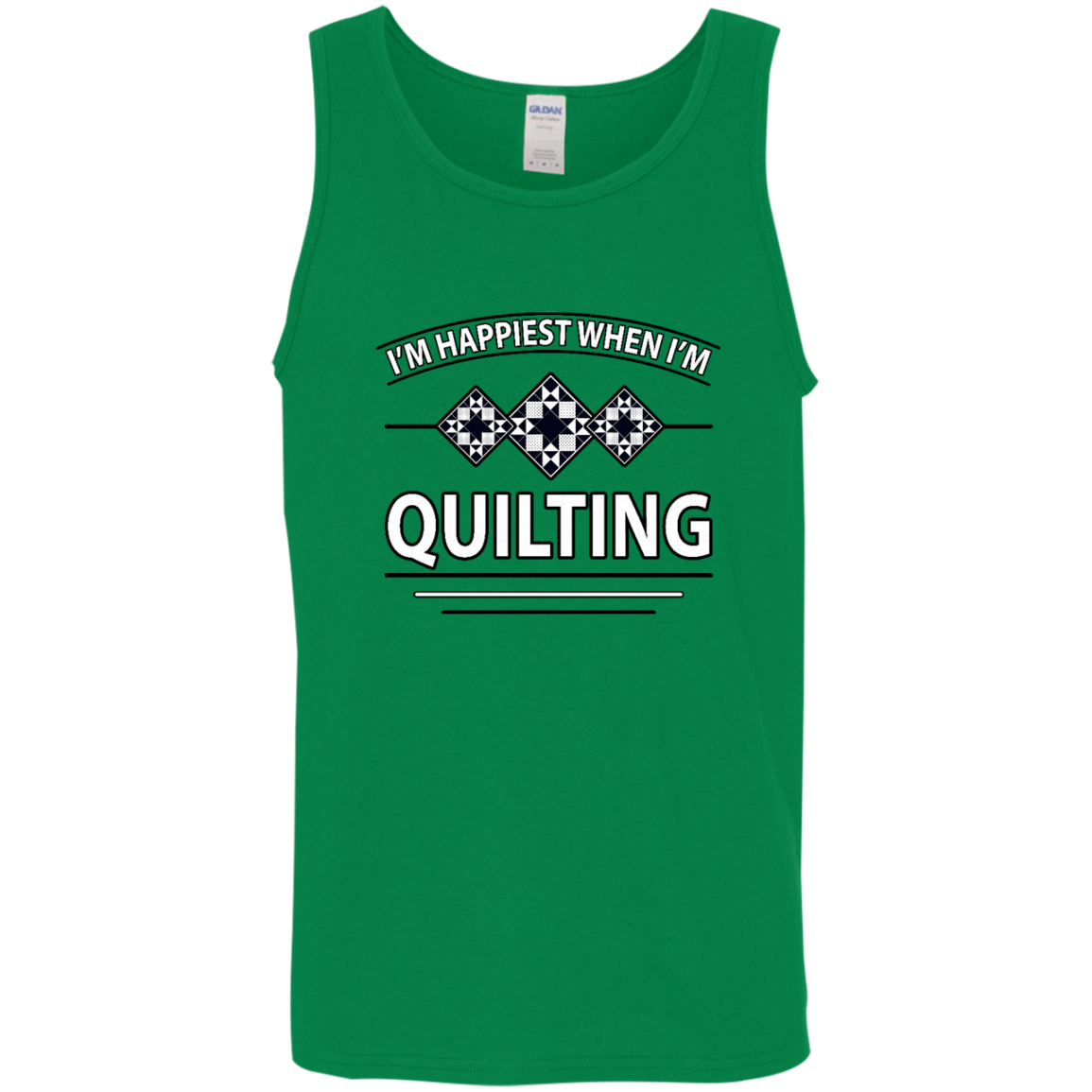 I'm Happiest When I'm Quilting Cotton Tank Top
