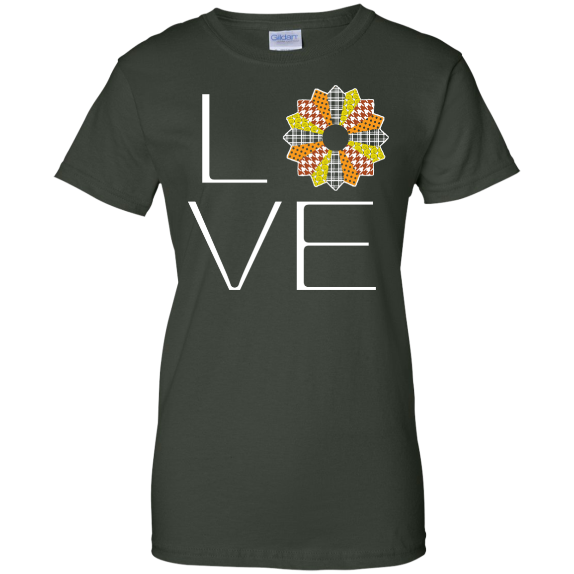 LOVE Quilting (Fall Colors) Ladies Custom 100% Cotton T-Shirt - Crafter4Life - 6