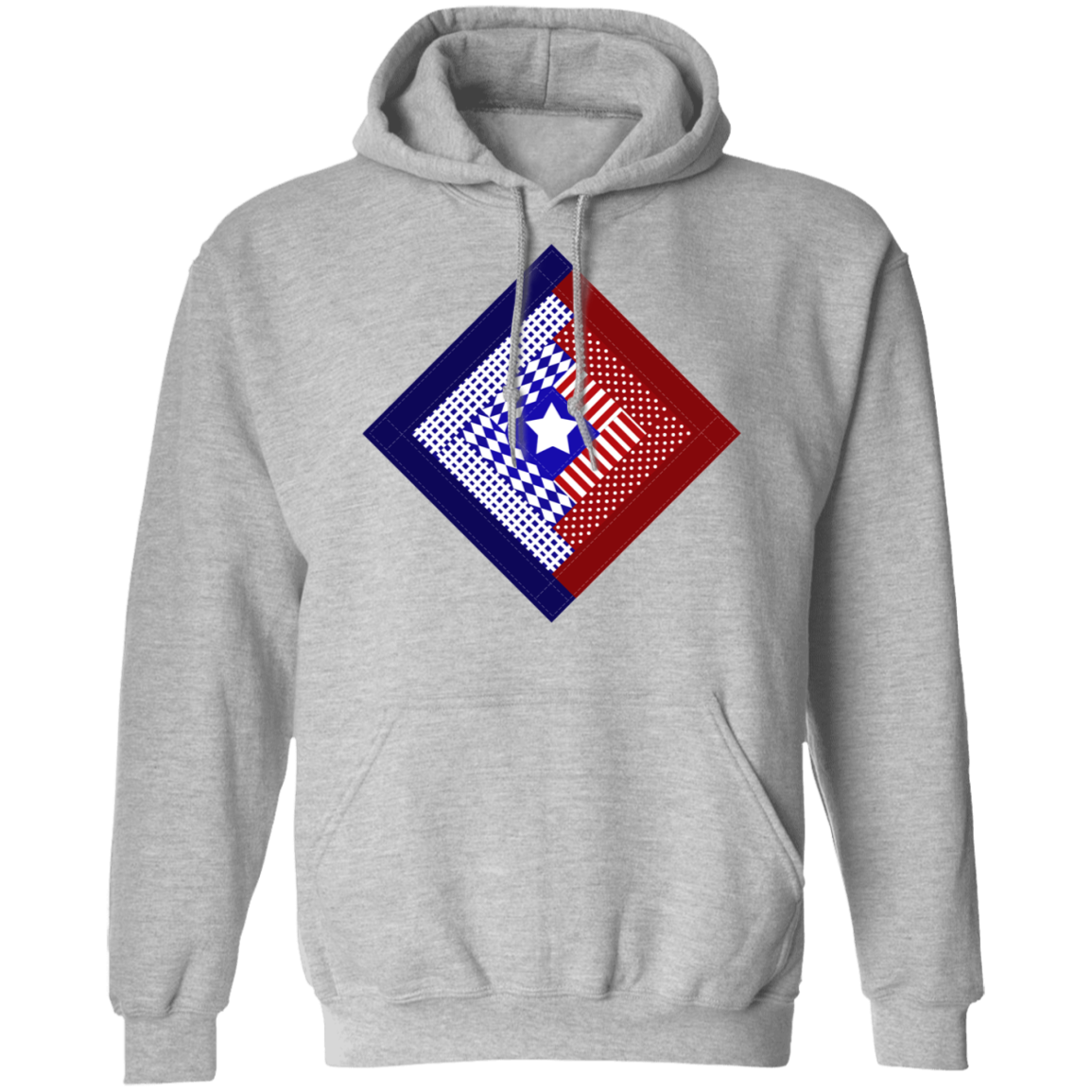 Patriotic Log Cabin Square Pullover Hoodie