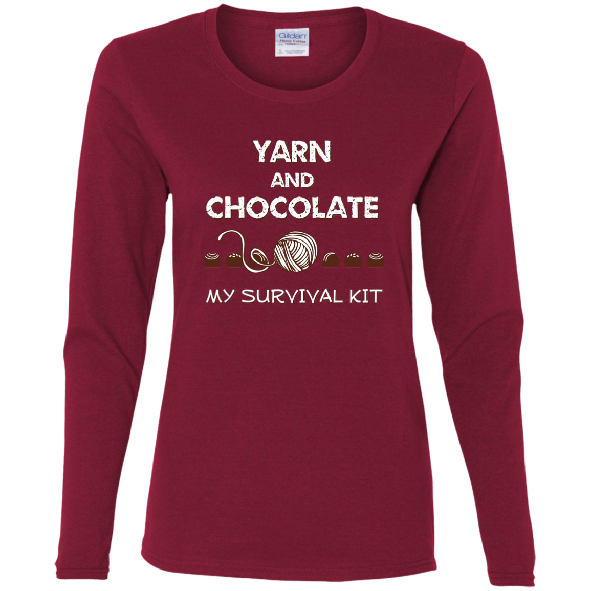 Yarn and Chocolate Ladies Long Sleeve Shirts