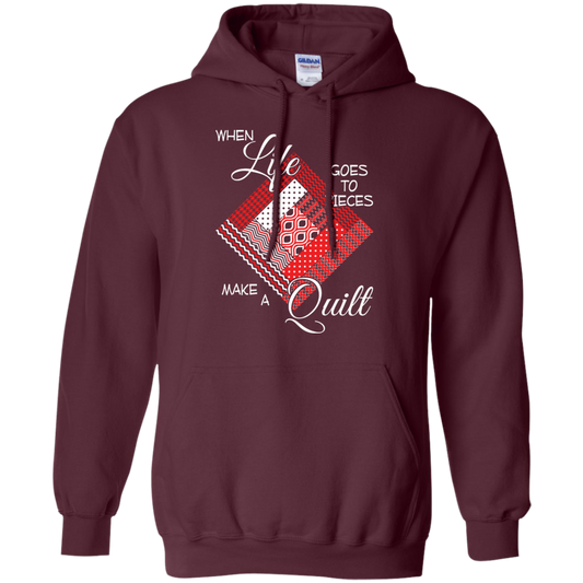 Make a Quilt (red) Pullover Hoodies - Crafter4Life - 1