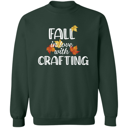 Fall in Love with Crafting Crewneck Pullover Sweatshirt