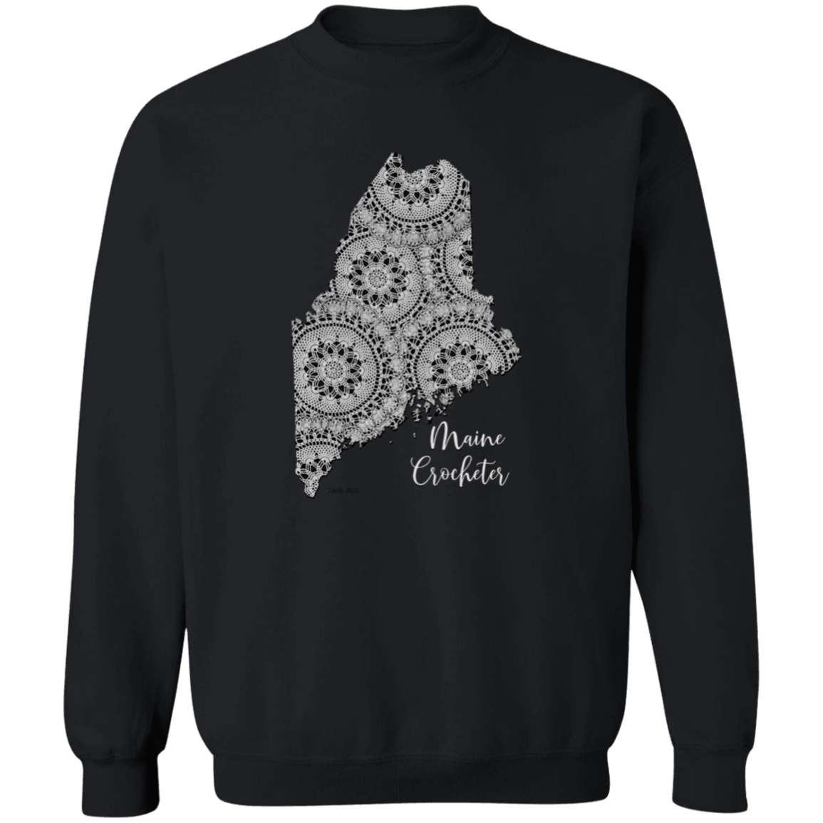 Maine Crocheter Crewneck Pullover Sweatshirt