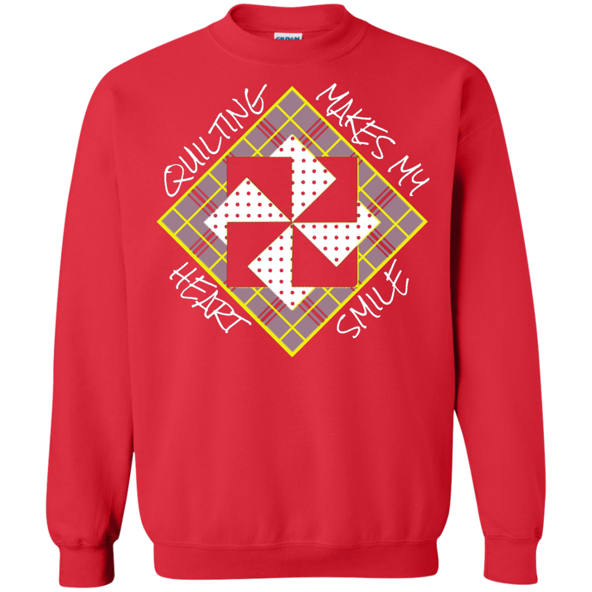Quilting Makes My Heart Smile Crewneck Sweatshirt
