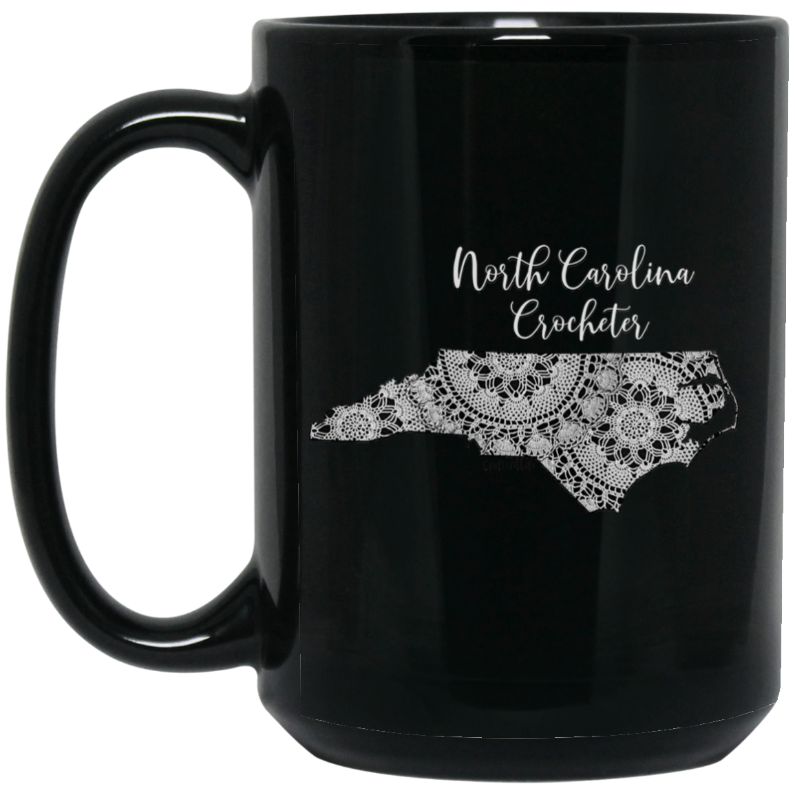 North Carolina Crocheter Black Mugs