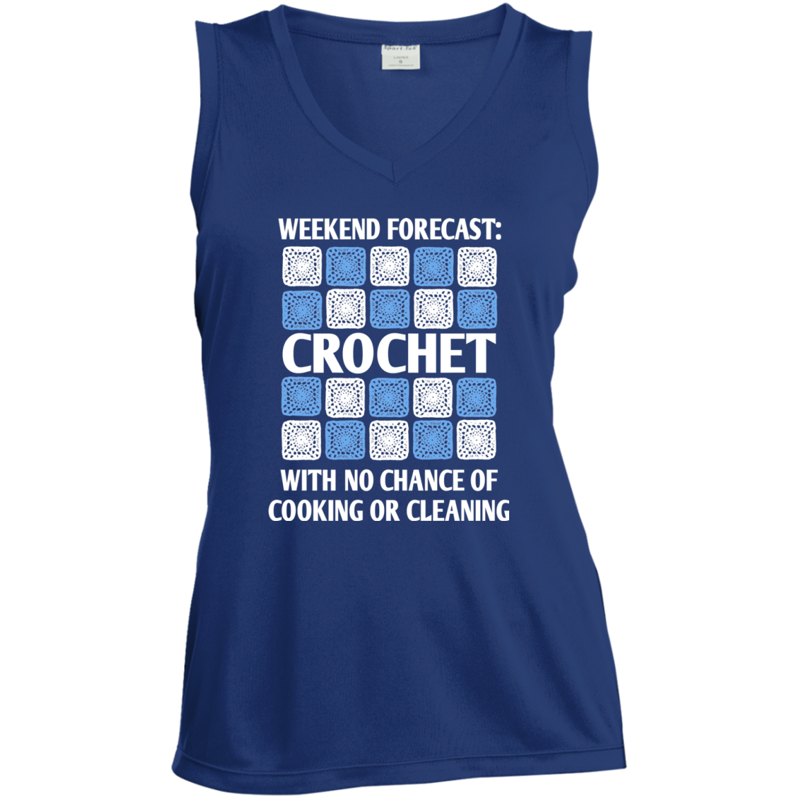 Weekend Forecast Crochet Ladies Sleeveless Moisture Absorbing V-Neck