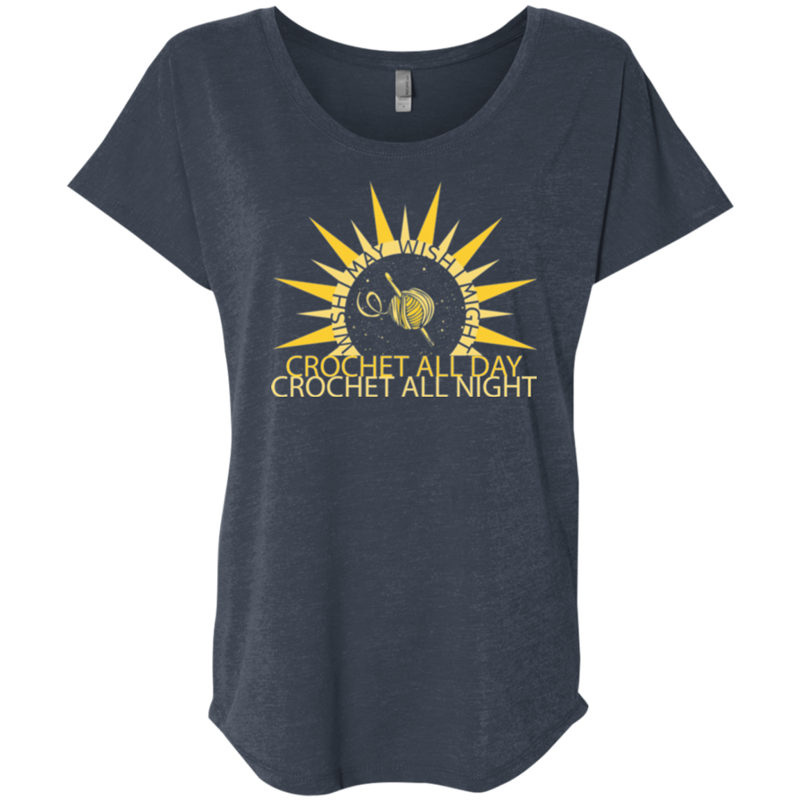 Wish I May Crochet Ladies Triblend Dolman Sleeve