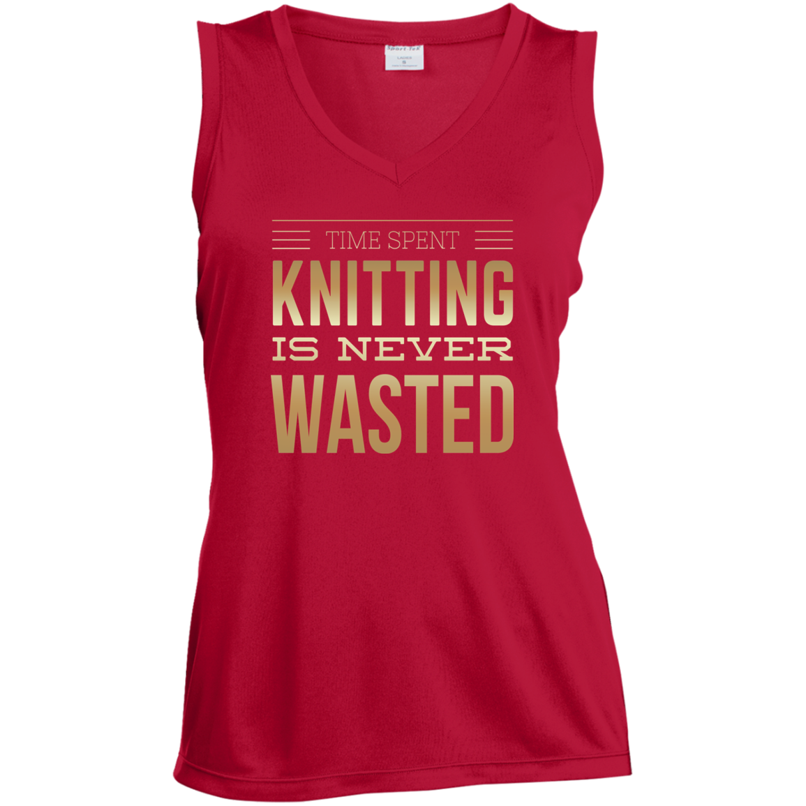 Time Spent Knitting Ladies Sleeveless V-Neck - Crafter4Life - 4
