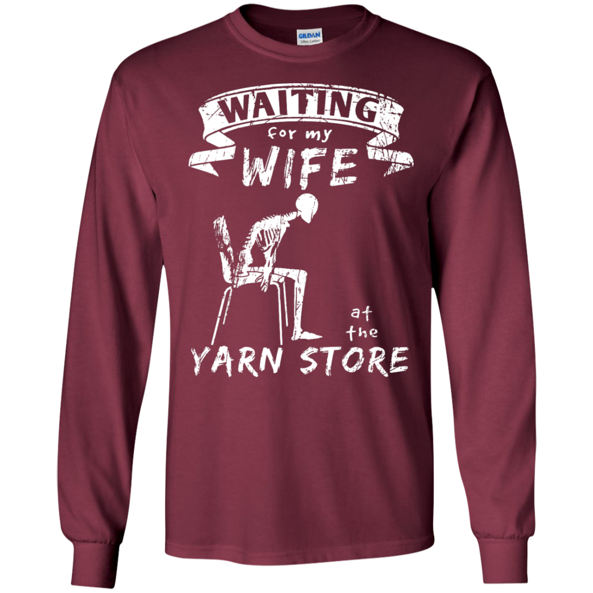 Waiting at the Yarn Store Long Sleeve T-Shirt - Crafter4Life - 1
