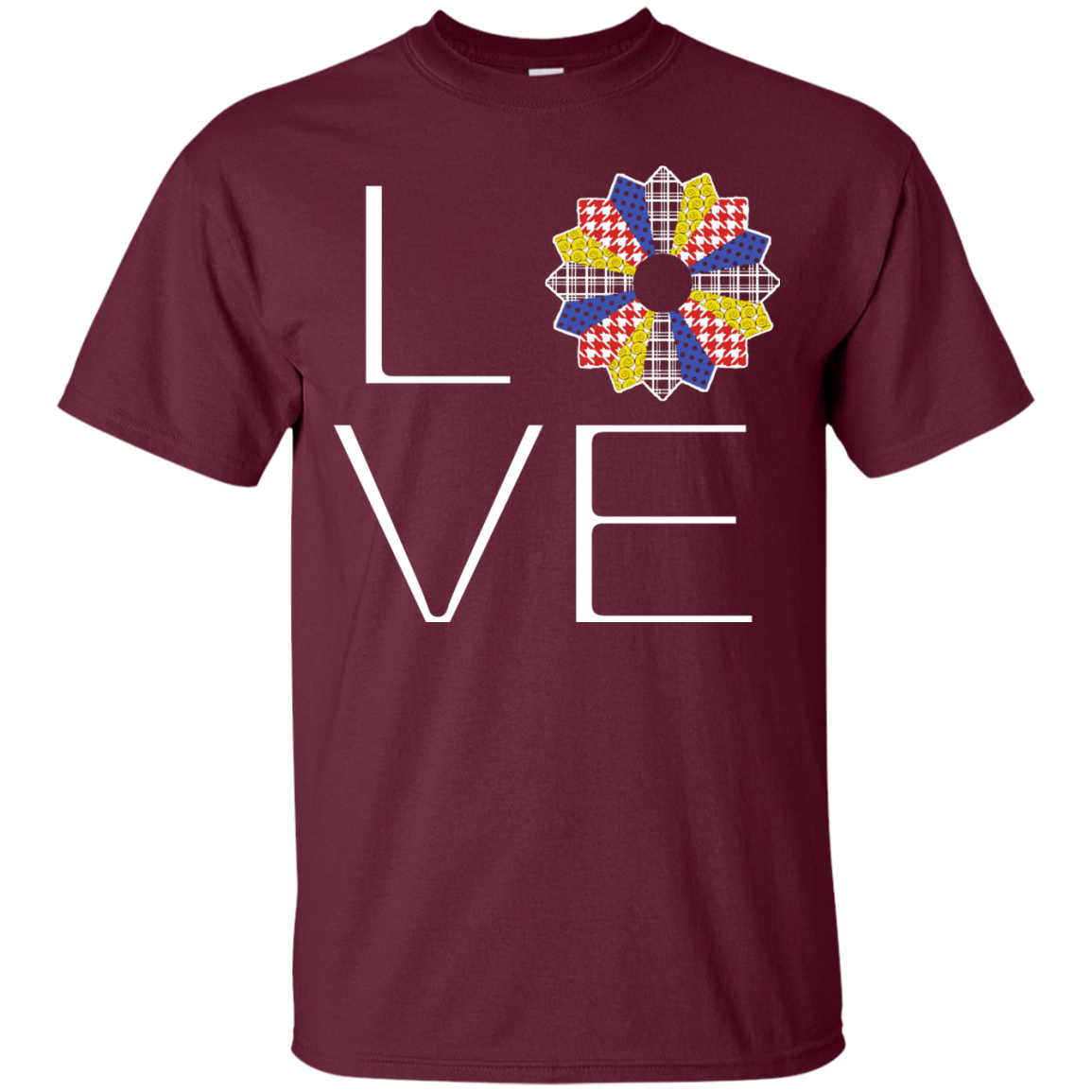 LOVE Quilting (Primary Colors) Custom Ultra Cotton T-Shirt - Crafter4Life - 8