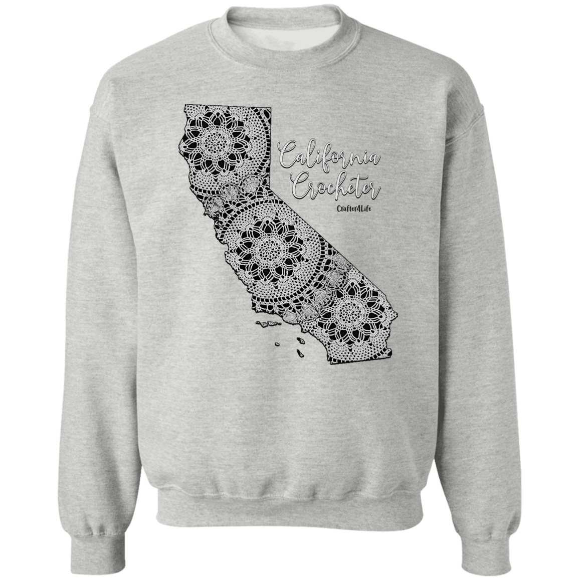 California Crocheter Crewneck Pullover Sweatshirt