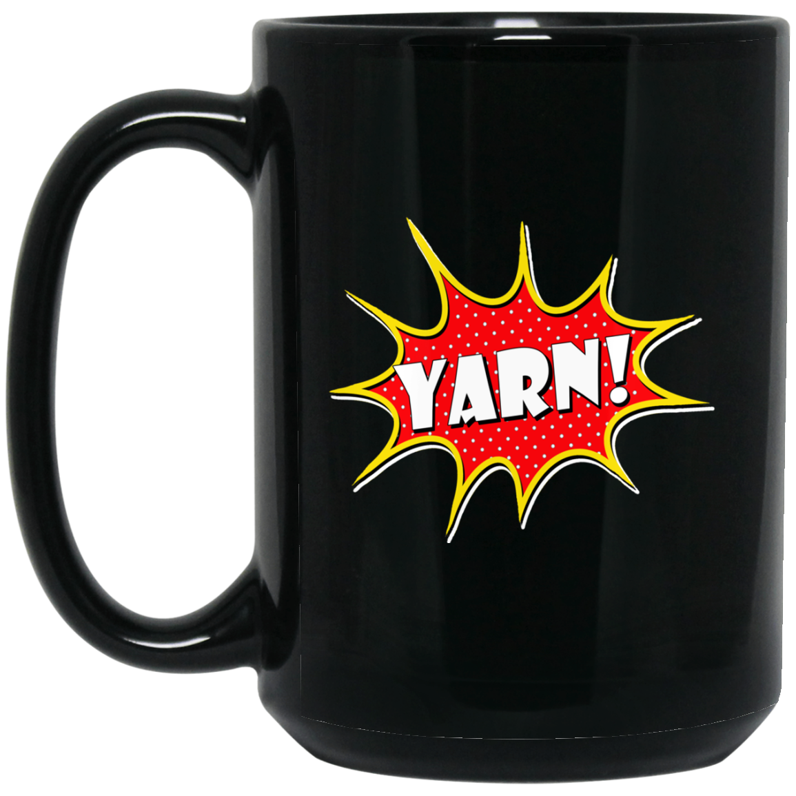 Yarn! Comic Starburst 11 or 15 oz Black Mugs