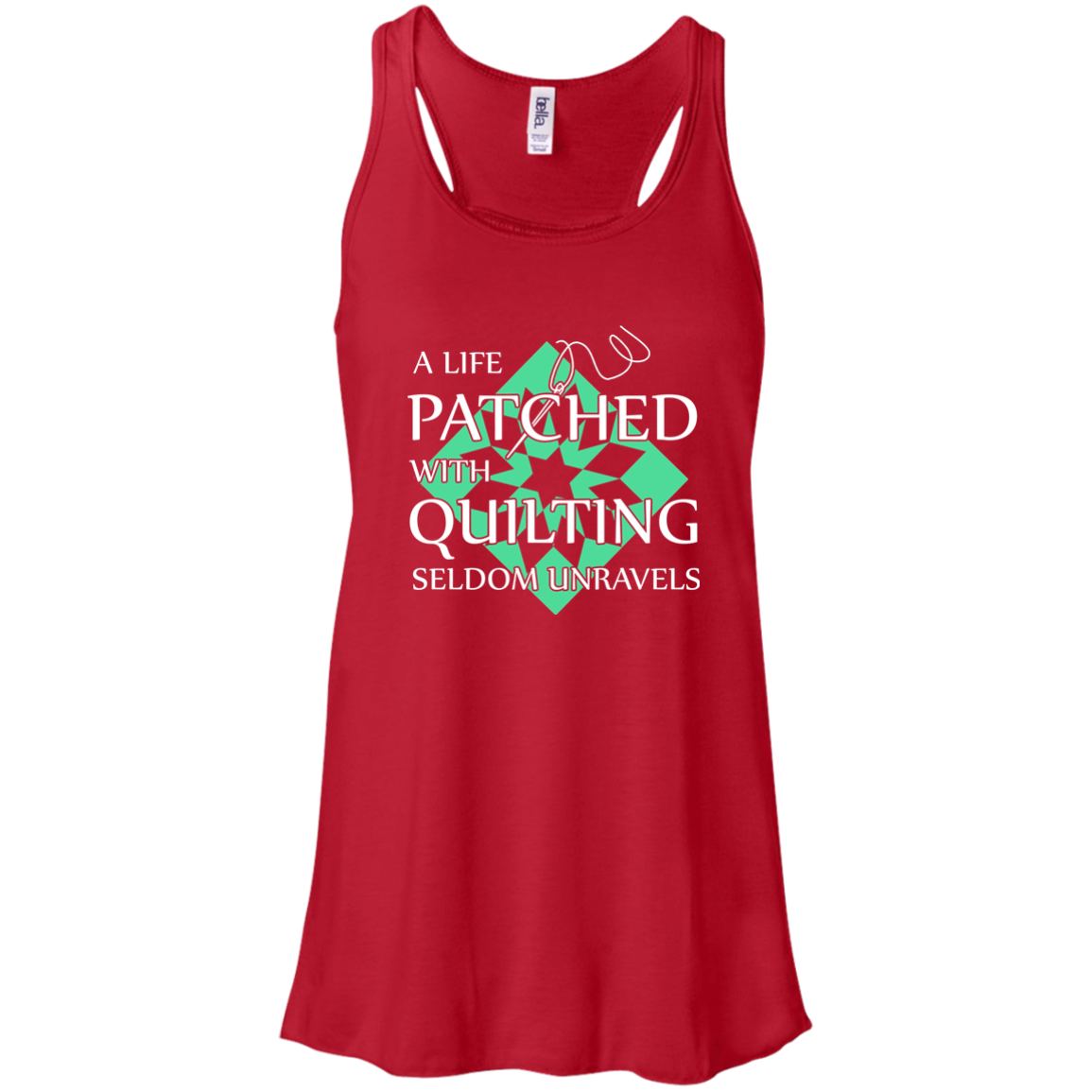 Quilting Seldom Unravels Flowy Racerback Tank