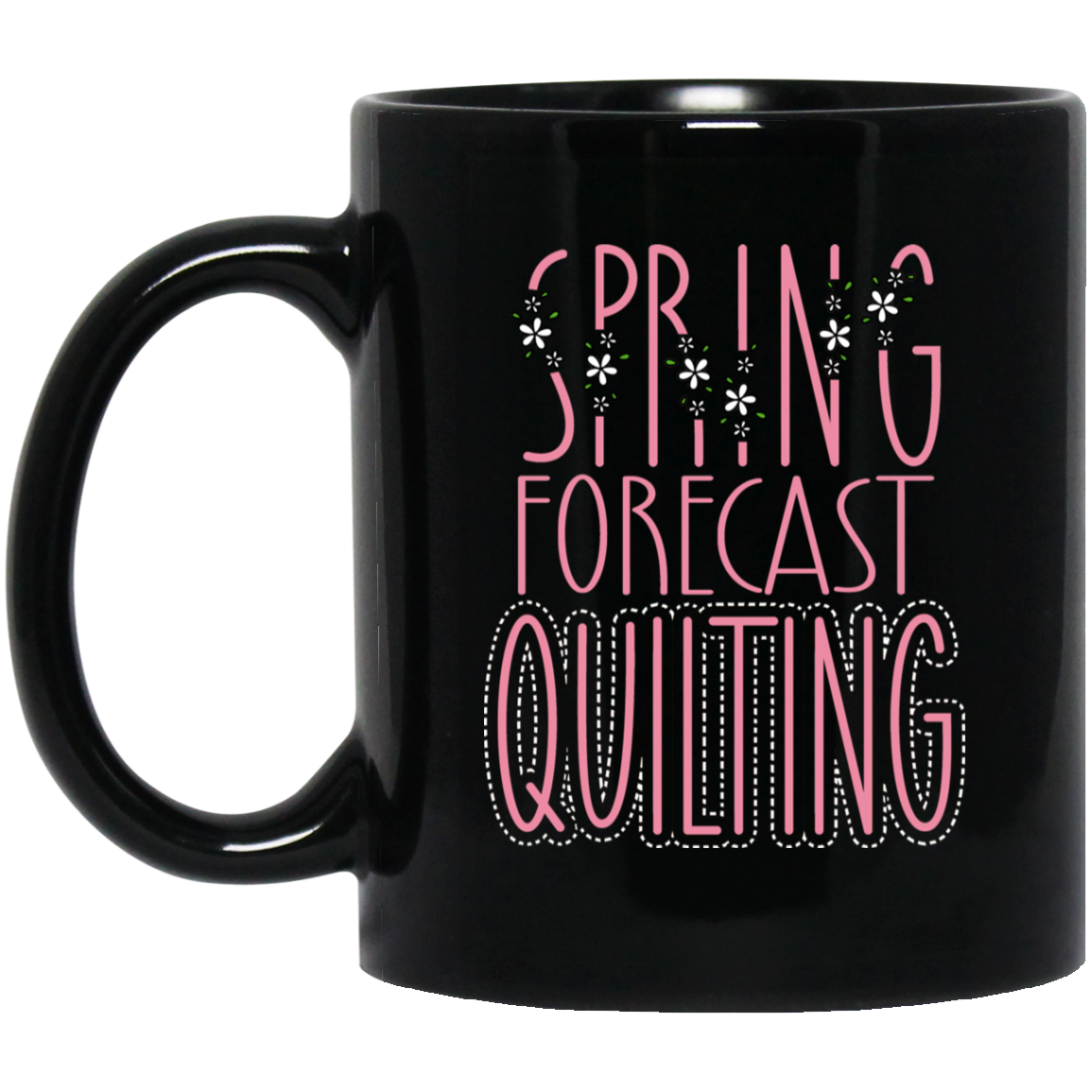 Spring Forecast Quilting Black Mugs