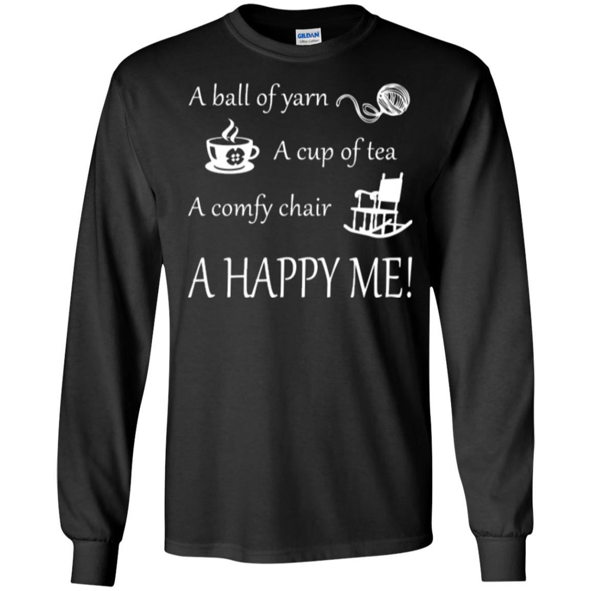 A Happy Me Long Sleeve Ultra Cotton T-shirt - Crafter4Life - 2