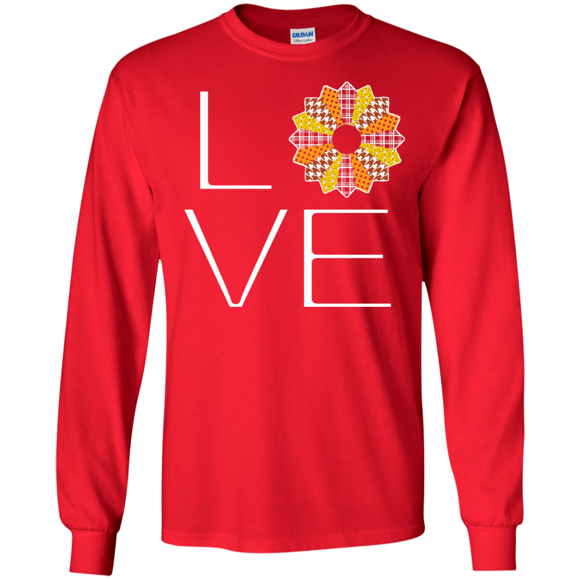 LOVE Quilting (Fall Colors) Long Sleeve Ultra Cotton T-Shirt - Crafter4Life - 8