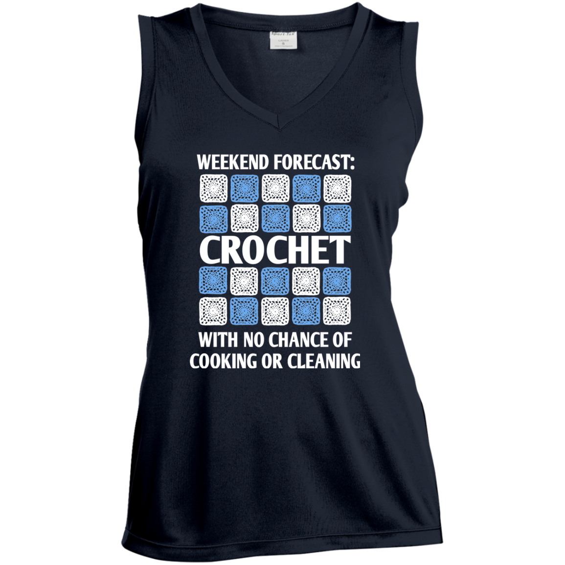 Weekend Forecast Crochet Ladies Sleeveless Moisture Absorbing V-Neck