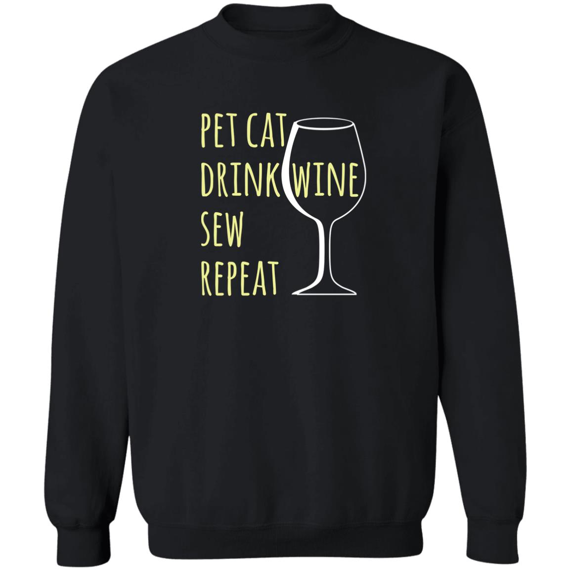 Pet Cat-Drink Wine-Sew Sweatshirt