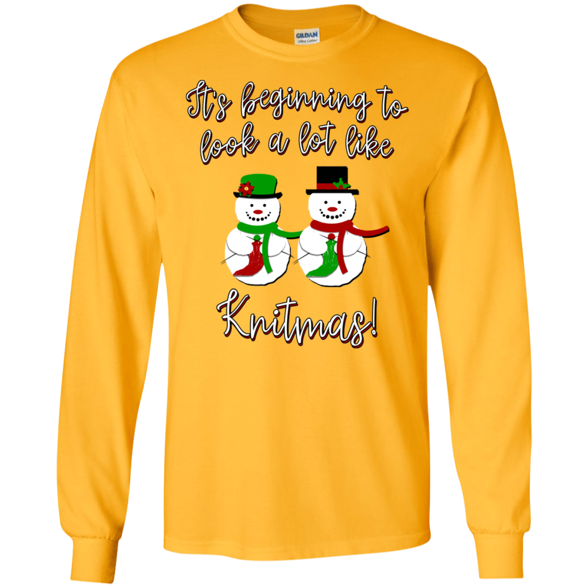 Knitmas Snow Couple LS Ultra Cotton T-Shirt