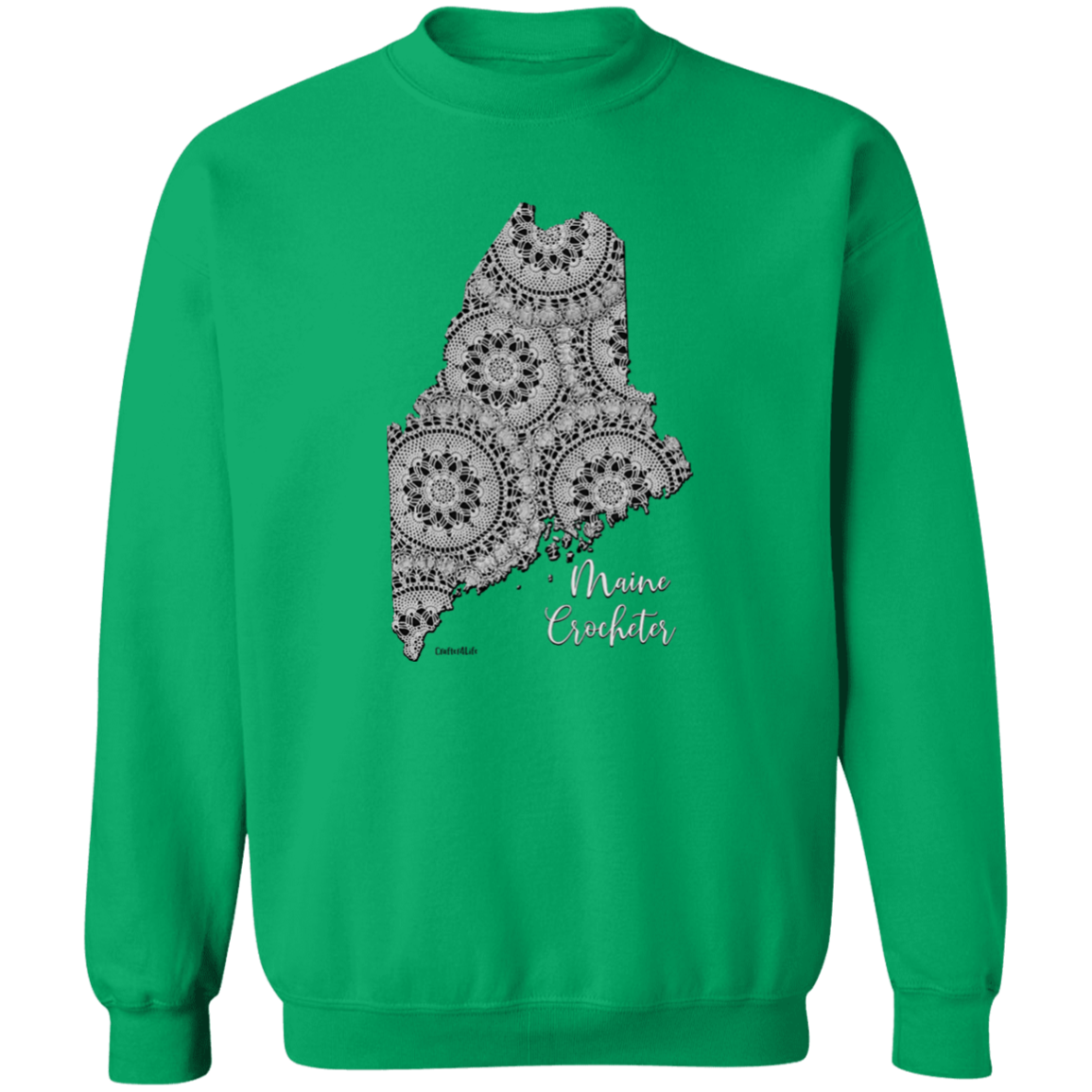 Maine Crocheter Crewneck Pullover Sweatshirt