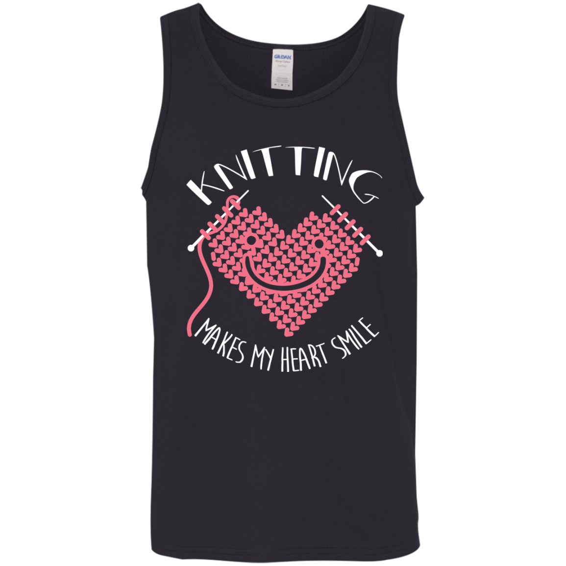 Knitting Makes My Heart Smile Cotton Tank Top