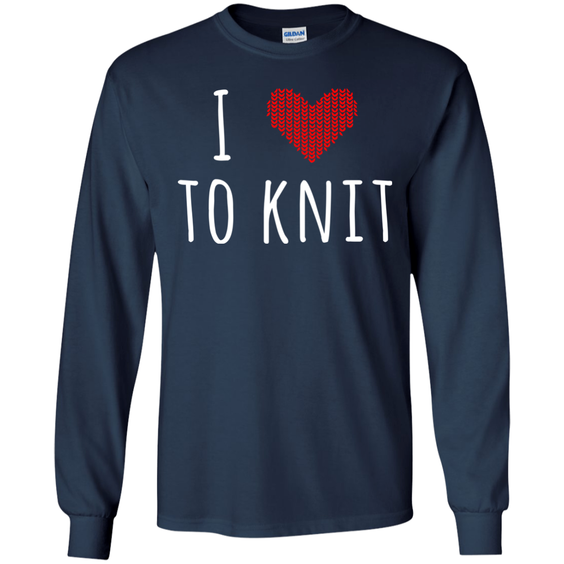 I Heart To Knit LS Ultra Cotton T-Shirt