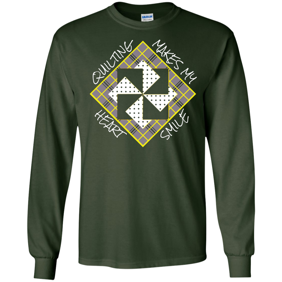 Quilting Makes My Heart Smile LS Ultra Cotton T-shirt