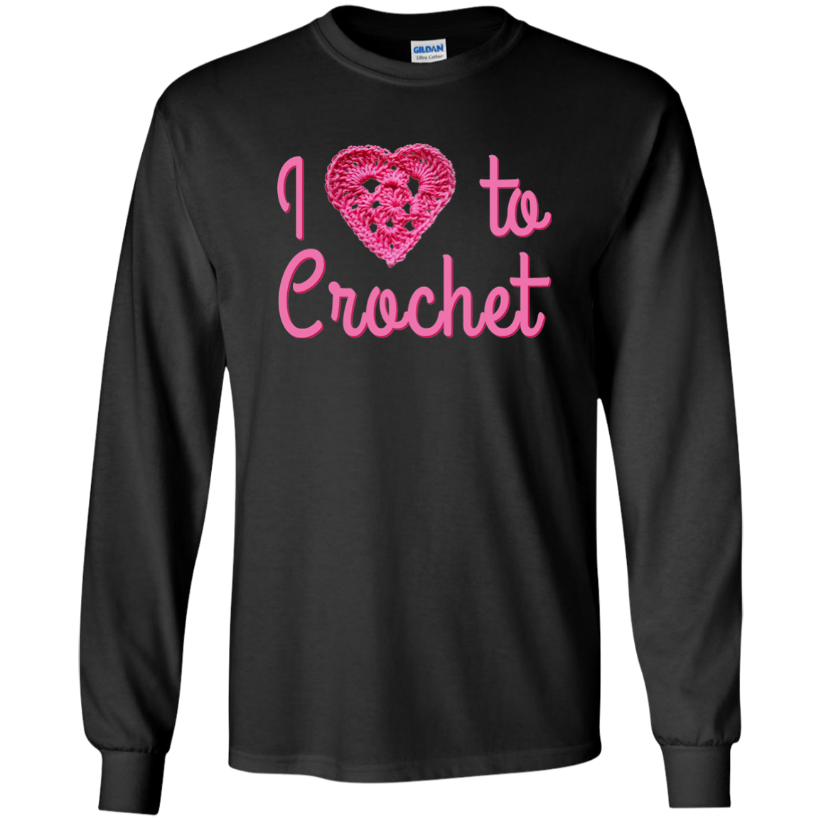I Heart to Crochet LS Ultra Cotton T-Shirt