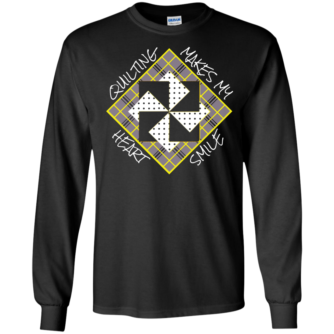 Quilting Makes My Heart Smile LS Ultra Cotton T-shirt