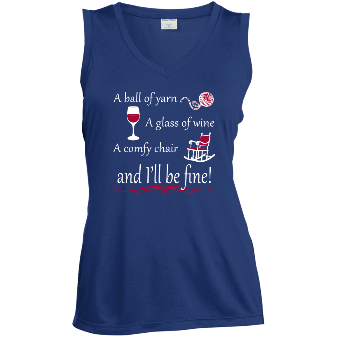 I'll be Fine Ladies Sleeveless Moisture Absorbing V-Neck