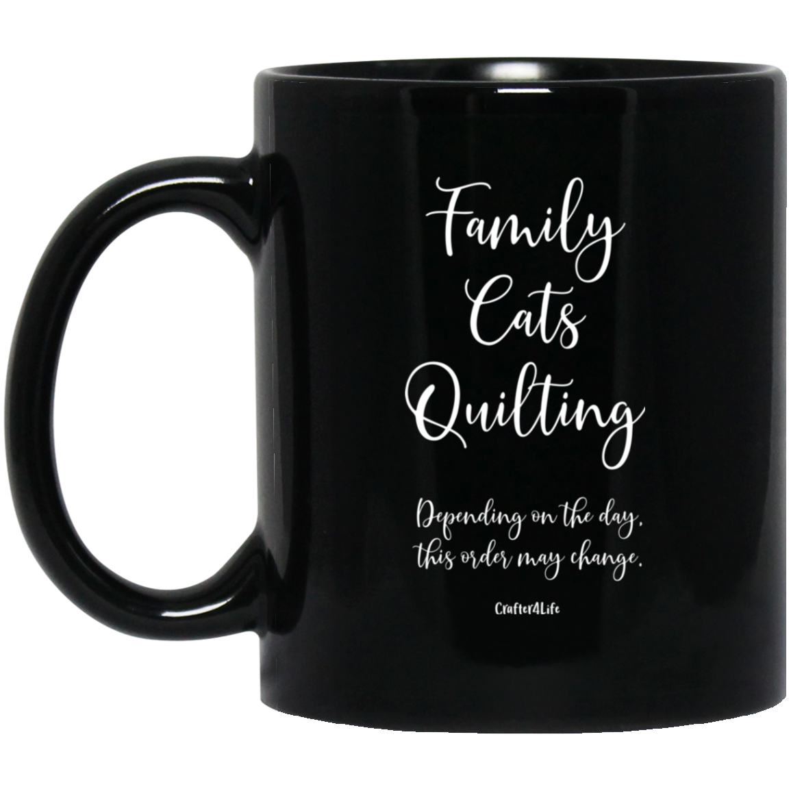 Family-Cats-Quilting Black Mugs