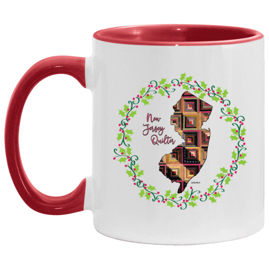 New Jersey Quilter Christmas Accent Mug