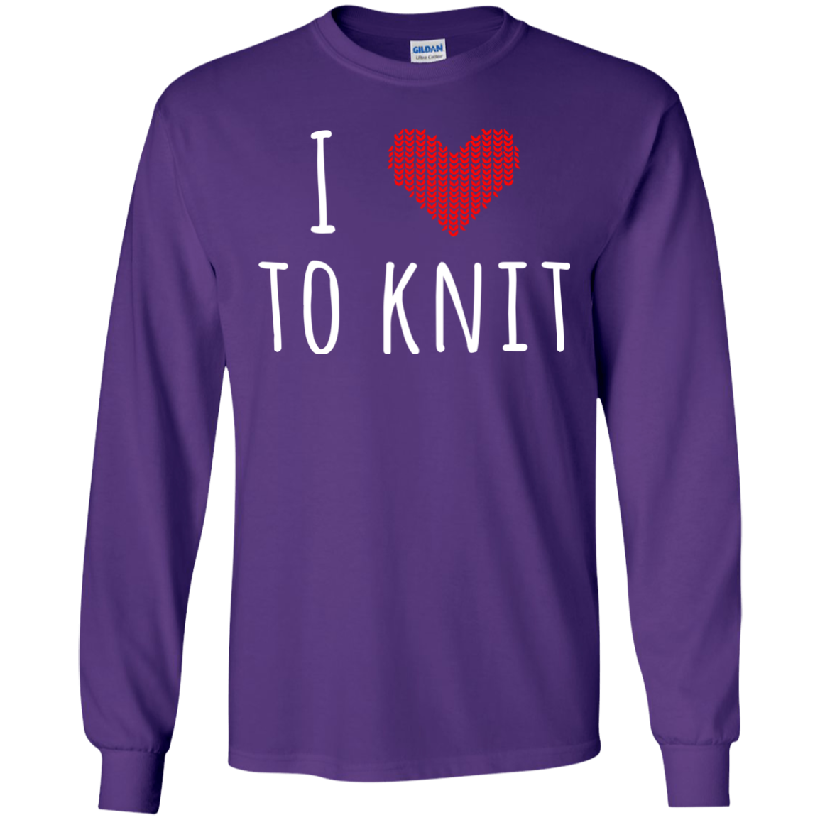 I Heart To Knit LS Ultra Cotton T-Shirt